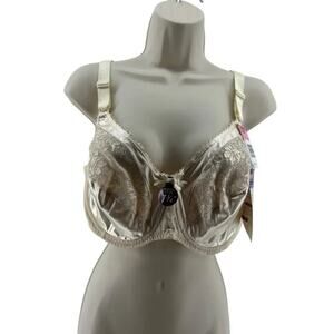 Vintage Bali Bra 3362 Minimizer Shiny Satin Lace Full Coverage 40D Discontinued